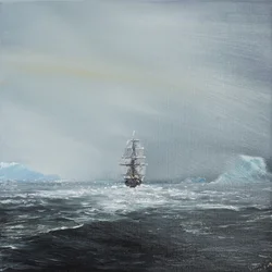 Löytö matkalla Etelämantereelle, 2014, (Öljy kankaalle)